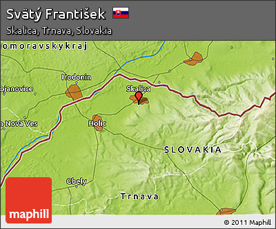 Physical 3D Map of Svätý František