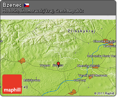 Physical 3D Map of Bzenec