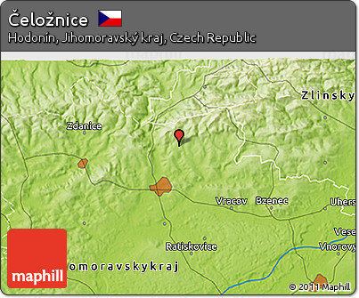 Physical 3D Map of Čeložnice