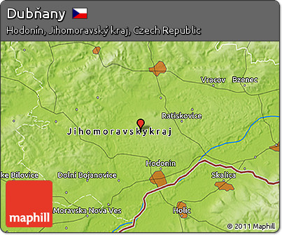 Physical 3D Map of Dubňany