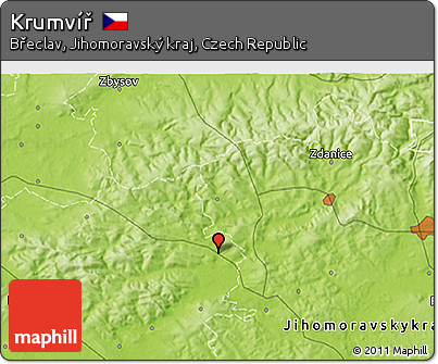 Physical 3D Map of Krumvíř