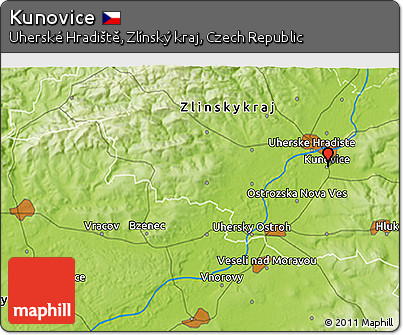 Physical 3D Map of Kunovice