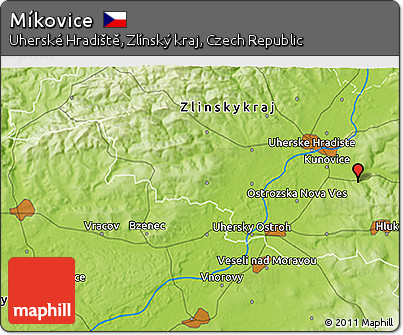 Physical 3D Map of Míkovice