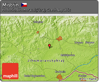Physical 3D Map of Mistřín