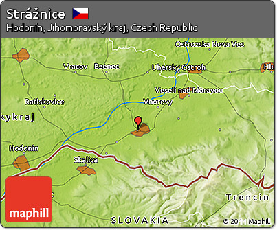Physical 3D Map of Strážnice