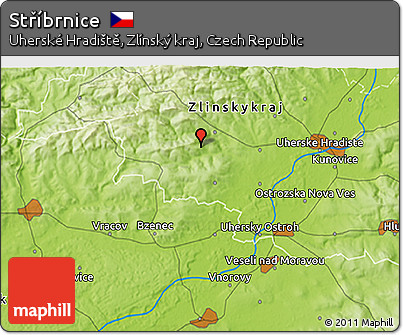 Physical 3D Map of Stříbrnice
