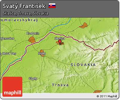 Physical 3D Map of Svätý František