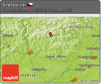Physical 3D Map of Vřesovice