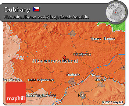 Political 3D Map of Dubňany