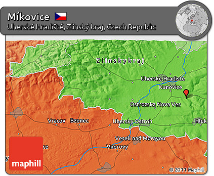 Political 3D Map of Míkovice