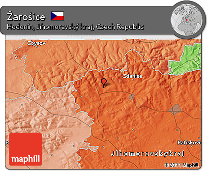 Political 3D Map of Žarošice