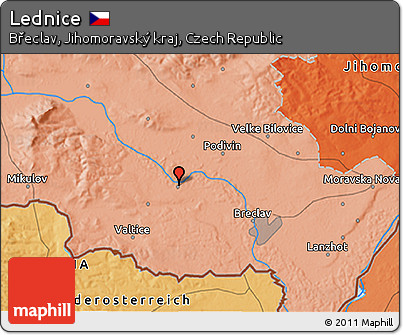 Political 3D Map of Lednice