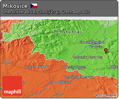 Political 3D Map of Míkovice