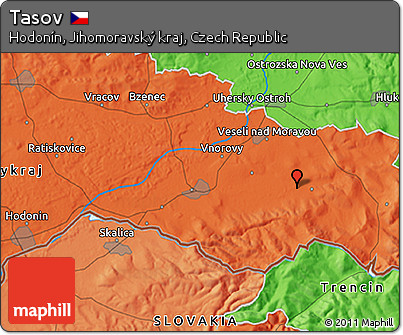 Political 3D Map of Tasov