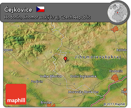 Satellite 3D Map of Čejkovice