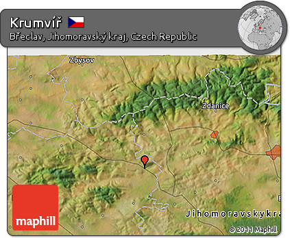 Satellite 3D Map of Krumvíř
