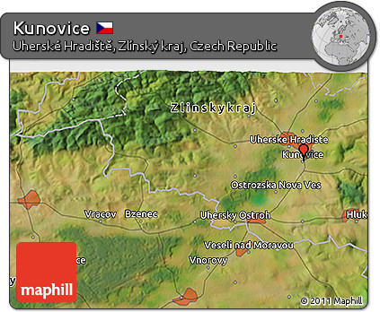 Satellite 3D Map of Kunovice
