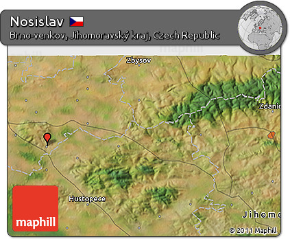 Satellite 3D Map of Nosislav
