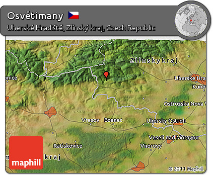 Satellite 3D Map of Osvětimany