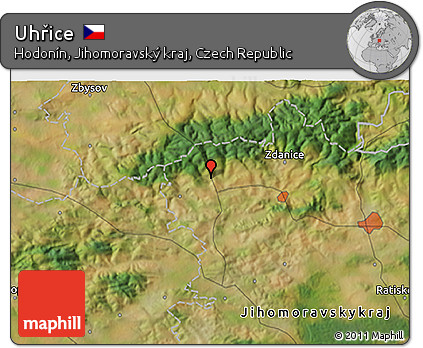 Satellite 3D Map of Uhřice