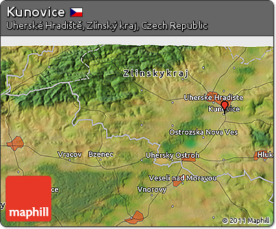 Satellite 3D Map of Kunovice