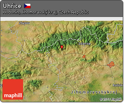 Satellite 3D Map of Uhřice
