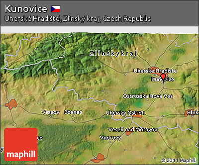 Satellite 3D Map of Kunovice