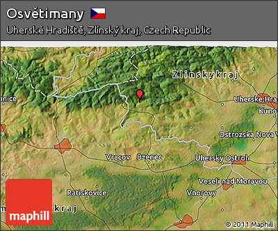 Satellite 3D Map of Osvětimany