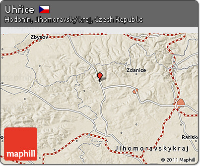 Shaded Relief 3D Map of Uhřice