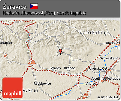 Shaded Relief 3D Map of Žeravice