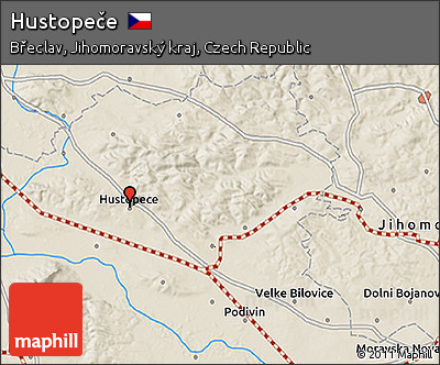 Shaded Relief 3D Map of Hustopeče