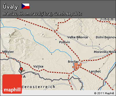 Shaded Relief 3D Map of Úvaly