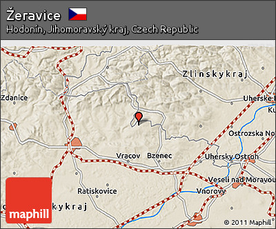 Shaded Relief 3D Map of Žeravice