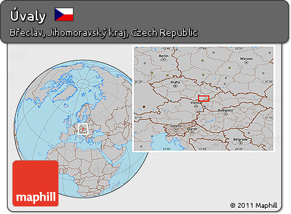 Gray Location Map of Úvaly