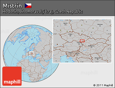 Gray Location Map of Mistřín