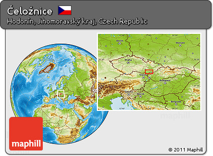 Physical Location Map of Čeložnice