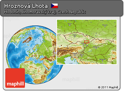 Physical Location Map of Hroznová Lhota