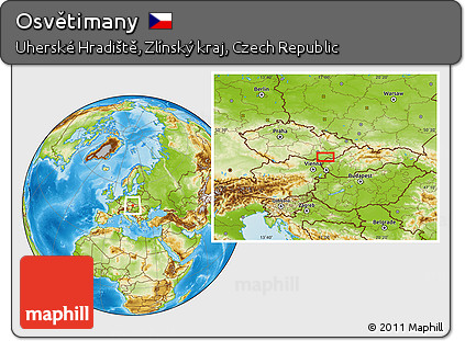 Physical Location Map of Osvětimany