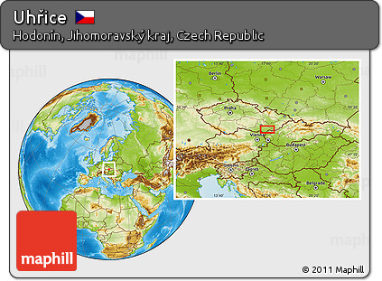 Physical Location Map of Uhřice
