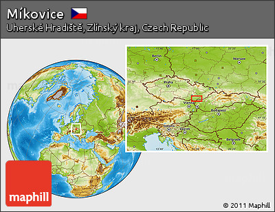 Physical Location Map of Míkovice