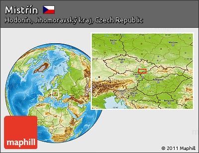Physical Location Map of Mistřín