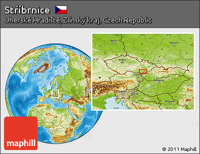 Physical Location Map of Stříbrnice