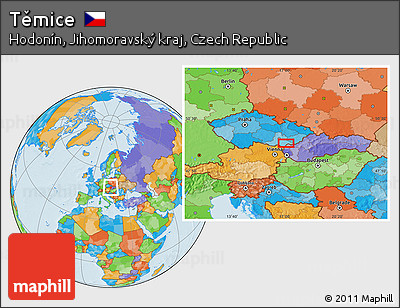Political Location Map of Těmice