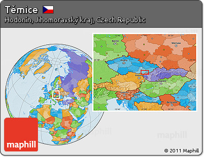 Political Location Map of Těmice