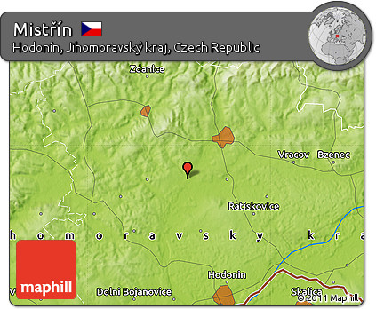 Physical Map of Mistřín