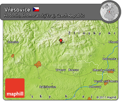 Physical Map of Vřesovice