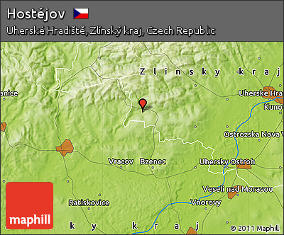 Physical Map of Hostějov