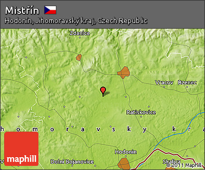 Physical Map of Mistřín