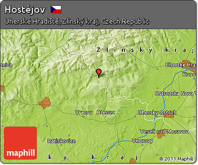 Physical Map of Hostějov