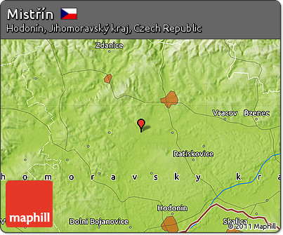 Physical Map of Mistřín